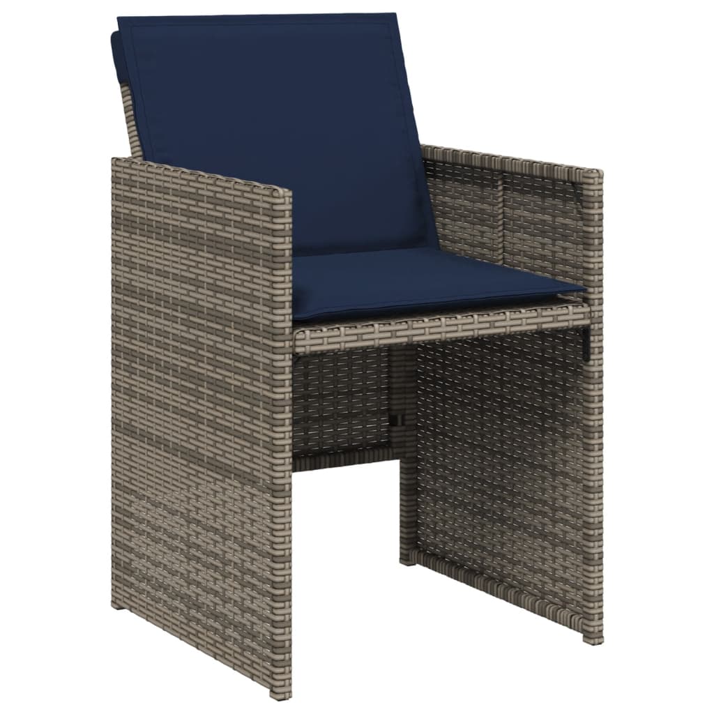 11-delige tuinset met kussens, grijs polyrotan is nu te koop bij PeponiXL, paradijselijk wonen!
