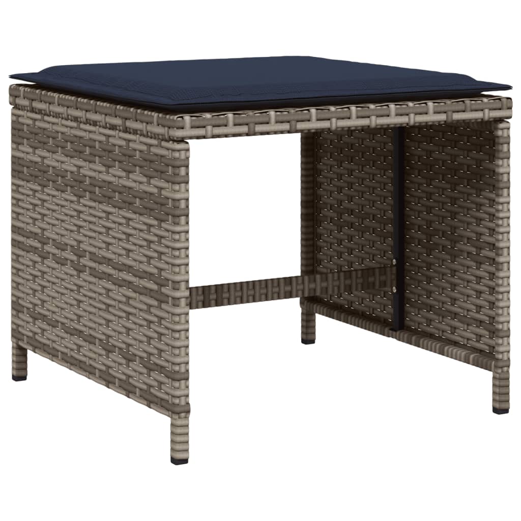 11-delige tuinset met kussens, grijs polyrotan is nu te koop bij PeponiXL, paradijselijk wonen!