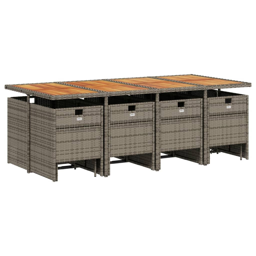 13-delige tuinset met kussens, grijs polyrotan is nu te koop bij PeponiXL, paradijselijk wonen!