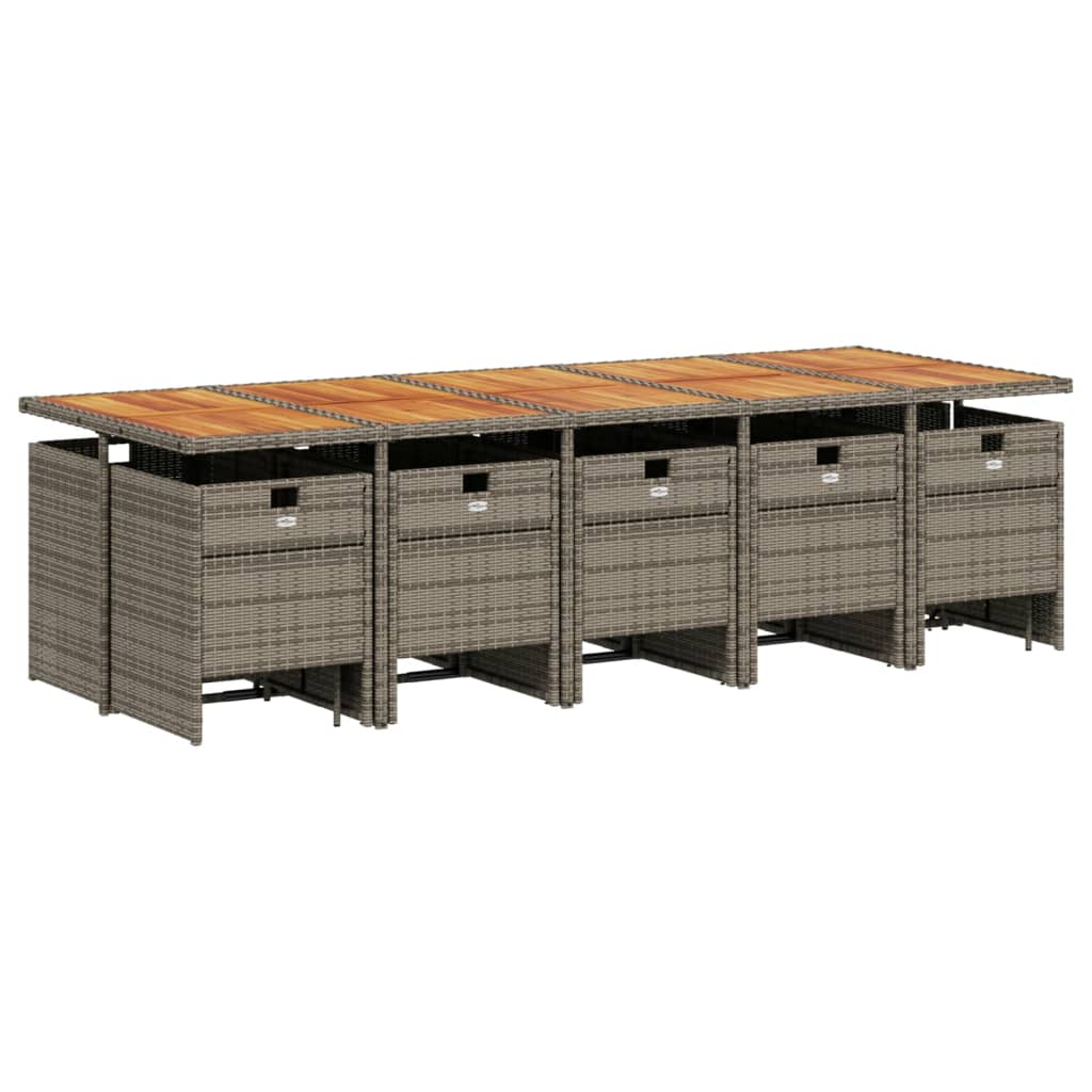 15-delige tuinset met kussens, grijs polyrotan is nu te koop bij PeponiXL, paradijselijk wonen!