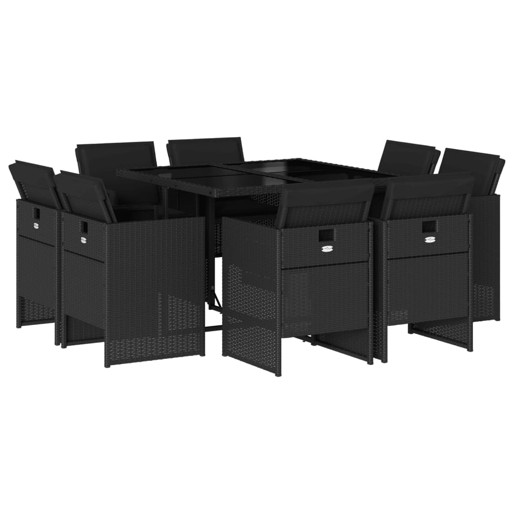 9-delige Tuinset poly rattan zwart is nu te koop bij PeponiXL, paradijselijk wonen!