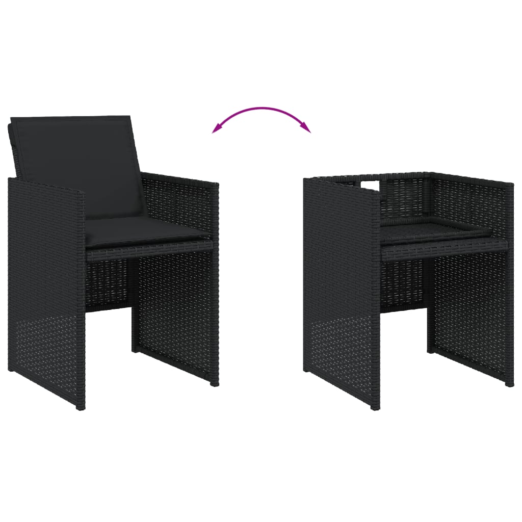 9-delige Tuinset poly rattan zwart is nu te koop bij PeponiXL, paradijselijk wonen!