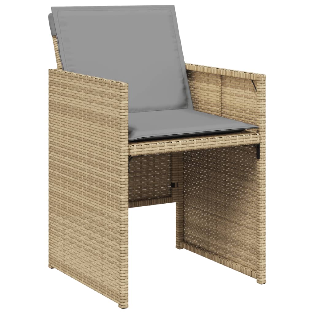 9-delige Tuinset met kussens poly rattan gemengd beige is nu te koop bij PeponiXL, paradijselijk wonen!