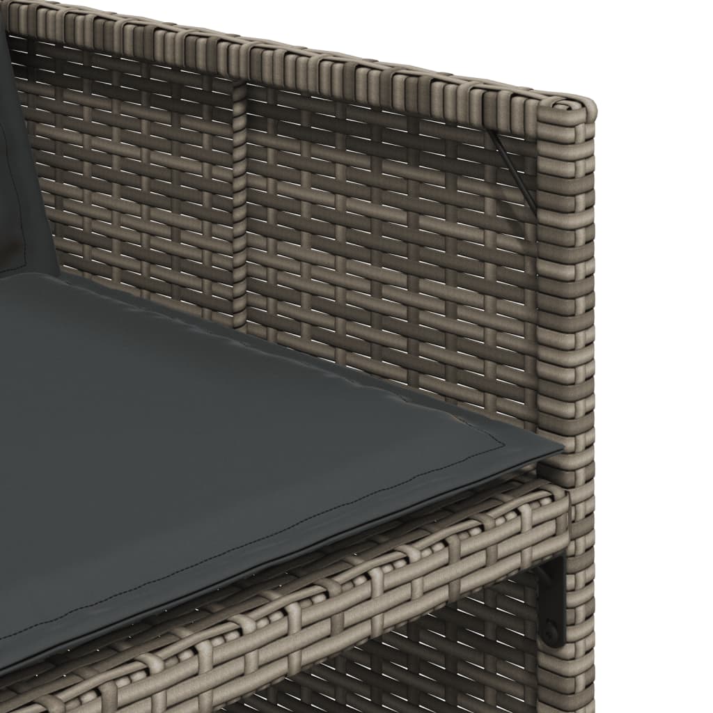 9-delige Tuinset met kussens poly rattan grijs is nu te koop bij PeponiXL, paradijselijk wonen!