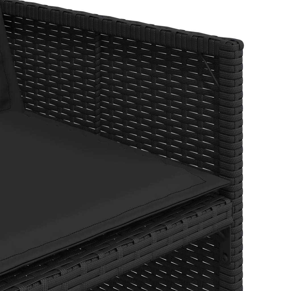 11-delige Tuinset met kussens poly rattan zwart is nu te koop bij PeponiXL, paradijselijk wonen!