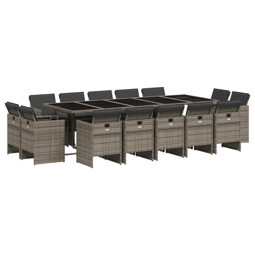 15-delige Tuinset met kussens poly rattan grijs is nu te koop bij PeponiXL, paradijselijk wonen!