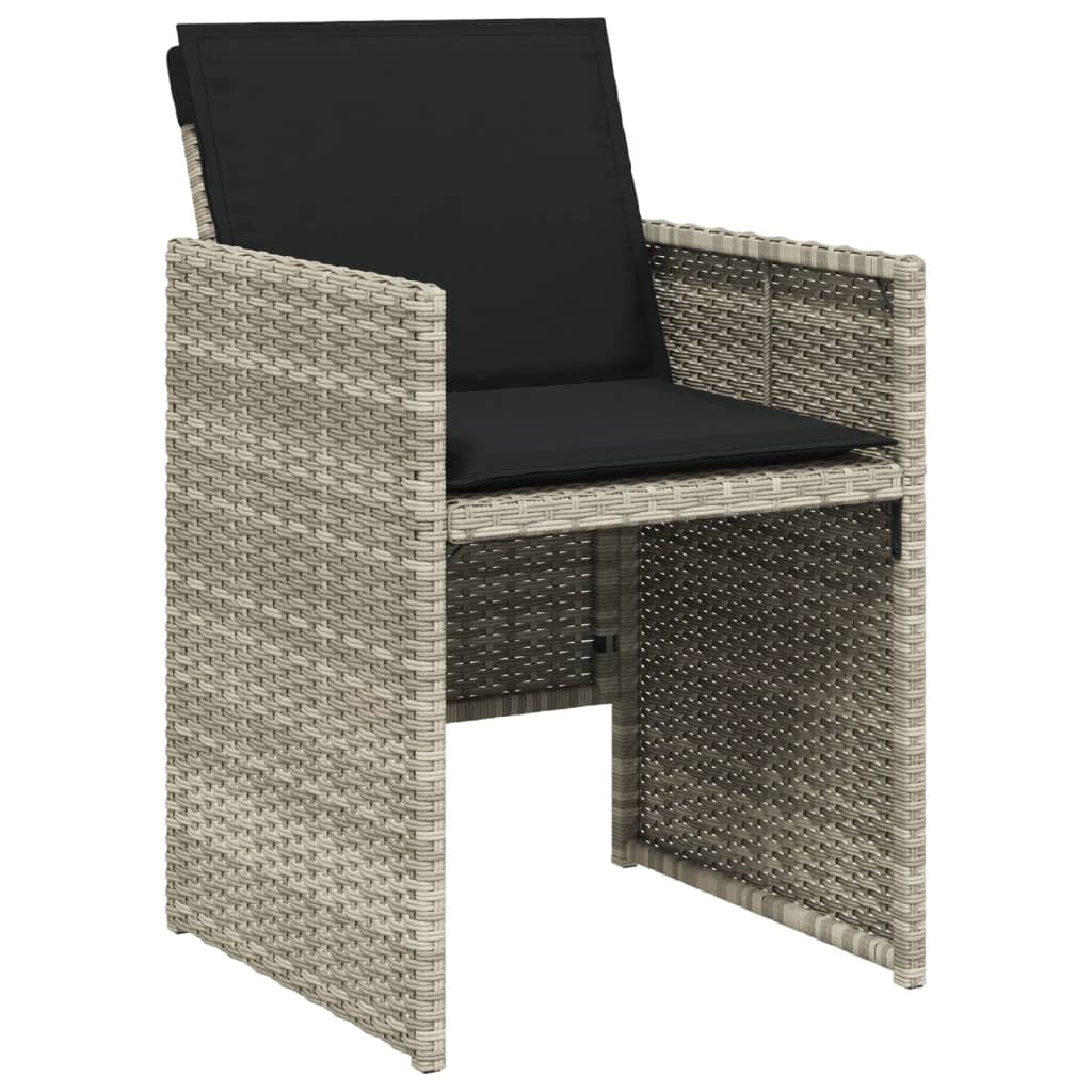 17-delige Tuinset met kussens poly rattan lichtgrijs is nu te koop bij PeponiXL, paradijselijk wonen!