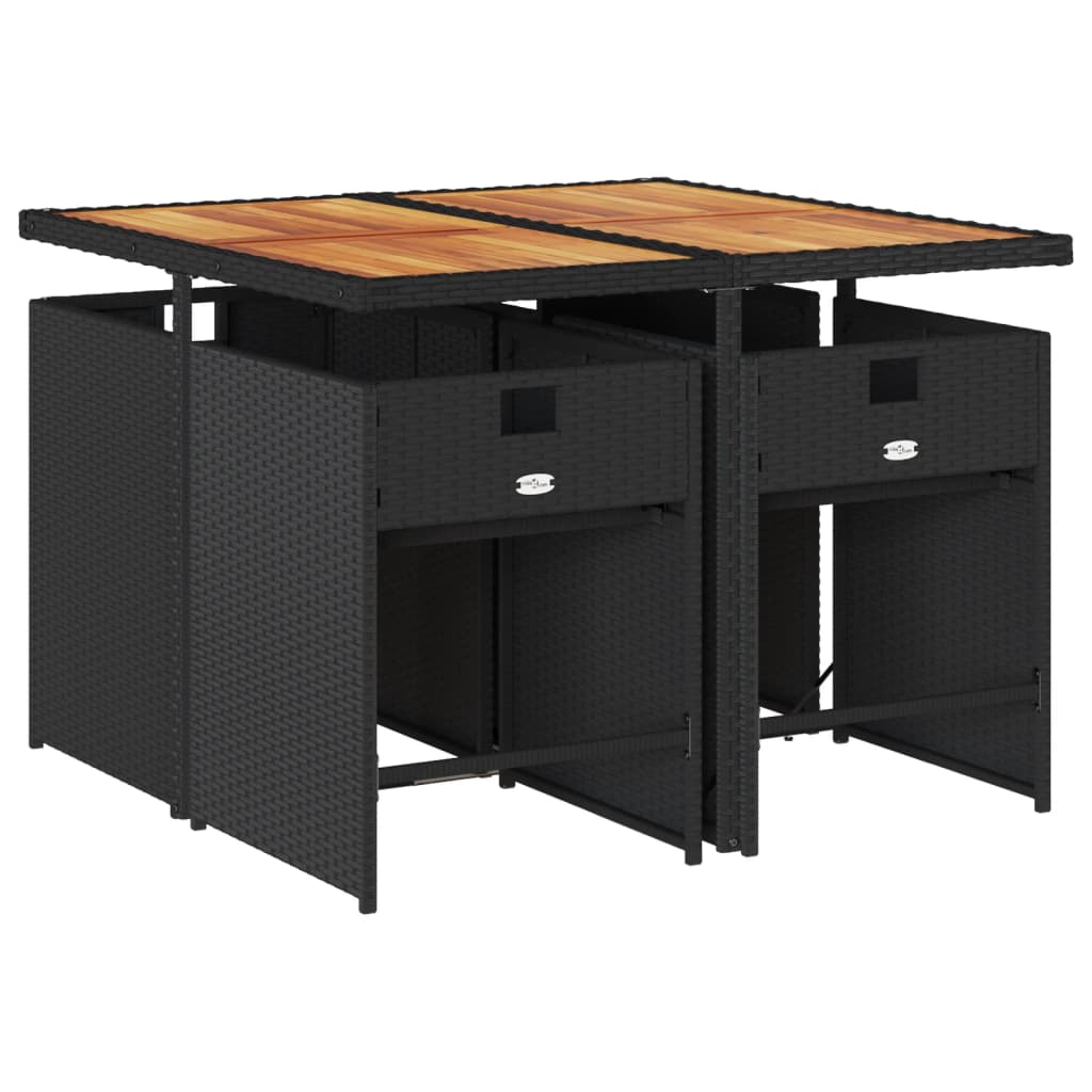 5-delige Tuinset met kussens poly rattan zwart is nu te koop bij PeponiXL, paradijselijk wonen!