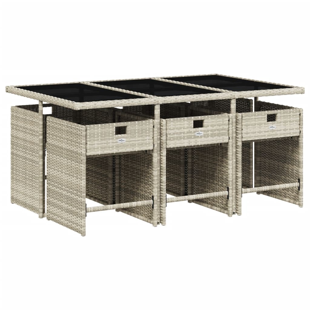 7-delige Tuinset met kussens poly rattan grijs is nu te koop bij PeponiXL, paradijselijk wonen!