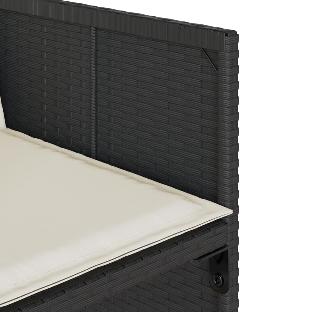 7-delige Tuinset met kussens poly rattan zwart is nu te koop bij PeponiXL, paradijselijk wonen!