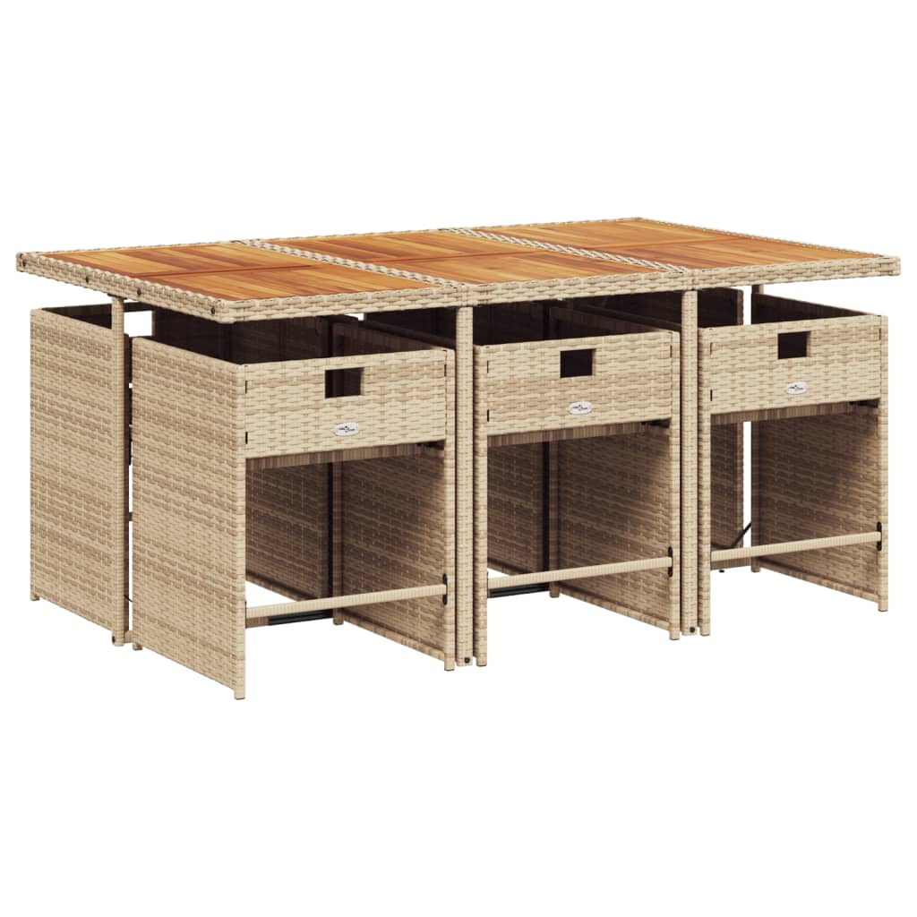 7-delige Tuinset met kussens poly rattan beige is nu te koop bij PeponiXL, paradijselijk wonen!