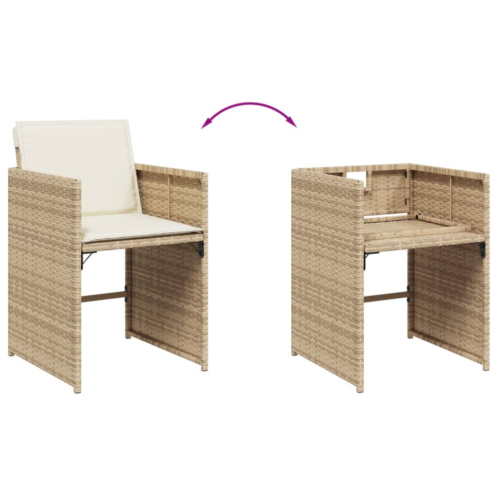 9-delige Tuinset met kussens poly rattan beige is nu te koop bij PeponiXL, paradijselijk wonen!