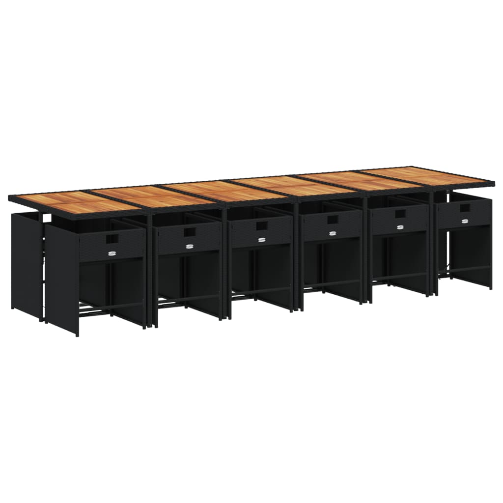 13-delige Tuinset met kussens poly rattan zwart is nu te koop bij PeponiXL, paradijselijk wonen!