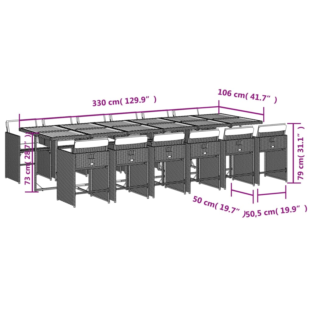13-delige Tuinset met kussens poly rattan zwart is nu te koop bij PeponiXL, paradijselijk wonen!