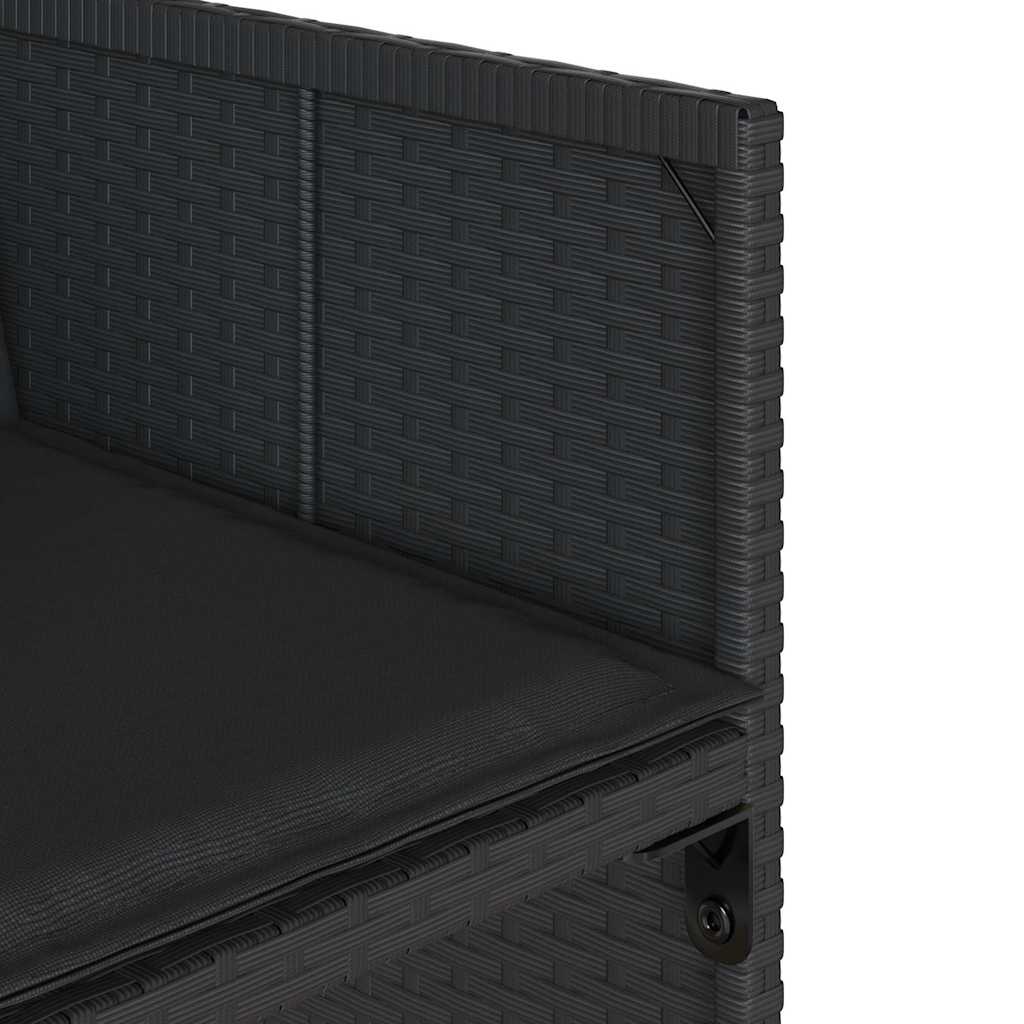 11-delige Tuinset met kussens poly rattan zwart is nu te koop bij PeponiXL, paradijselijk wonen!