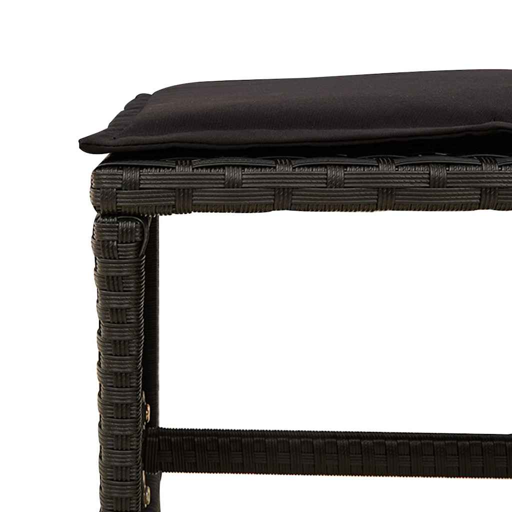11-delige Tuinset met kussens poly rattan zwart is nu te koop bij PeponiXL, paradijselijk wonen!