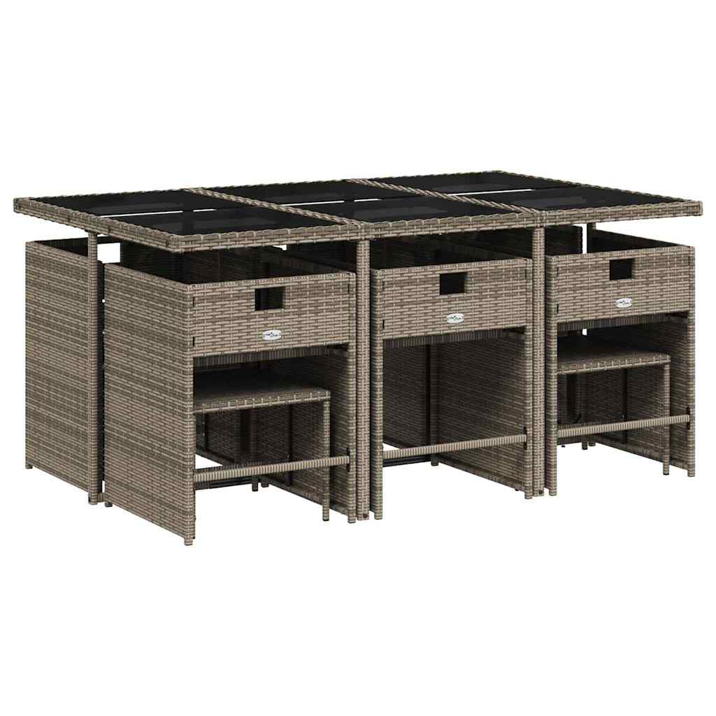 11-delige Tuinset met kussens poly rattan grijs is nu te koop bij PeponiXL, paradijselijk wonen!