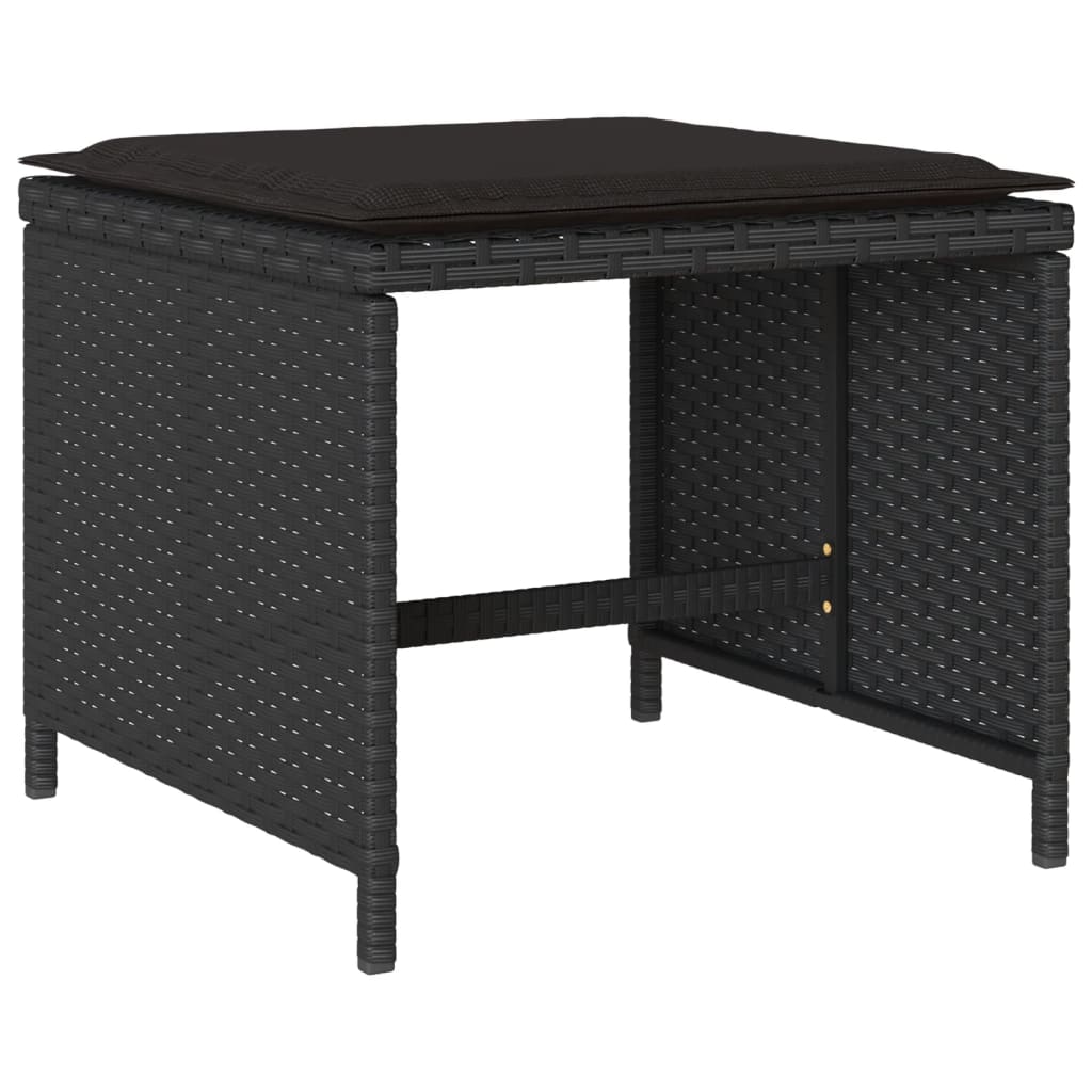 13-delige Tuinset met kussens poly rattan zwart is nu te koop bij PeponiXL, paradijselijk wonen!