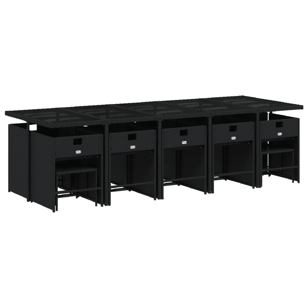 15-delige Tuinset met kussens poly rattan zwart is nu te koop bij PeponiXL, paradijselijk wonen!