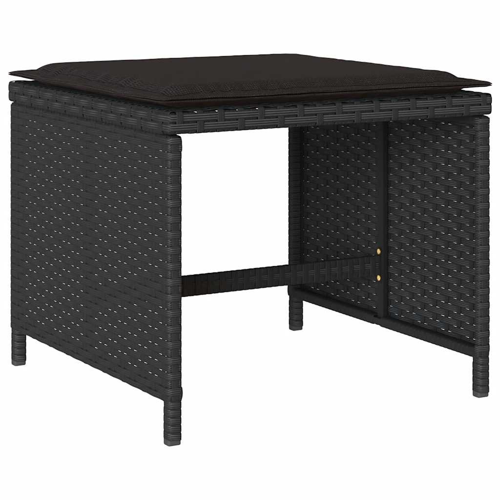 15-delige Tuinset met kussens poly rattan zwart is nu te koop bij PeponiXL, paradijselijk wonen!