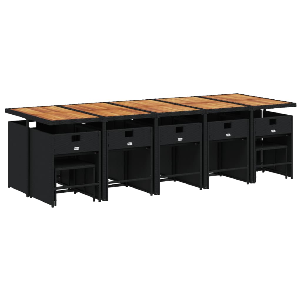 15-delige Tuinset met kussens poly rattan zwart is nu te koop bij PeponiXL, paradijselijk wonen!
