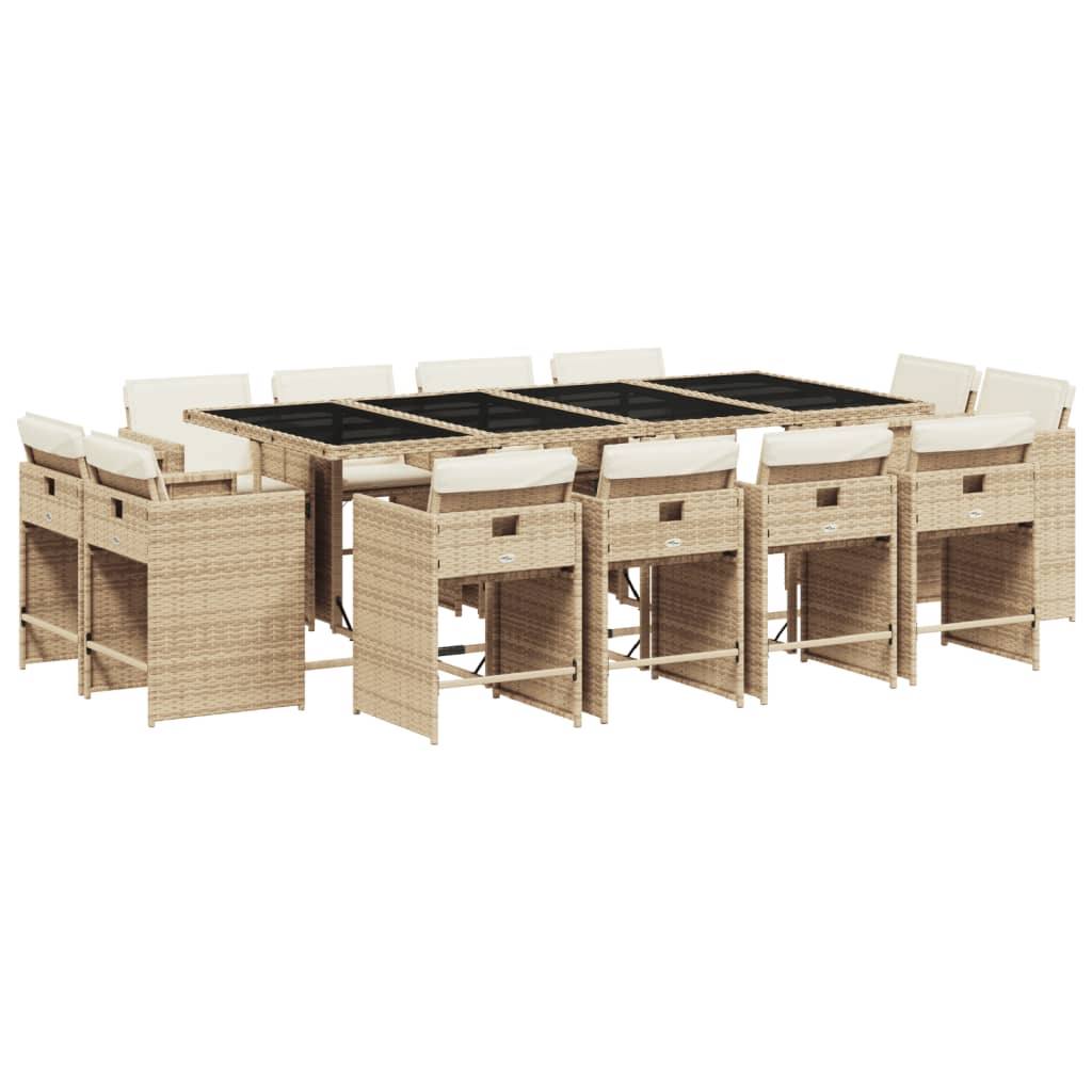 13-delige Tuinset met kussens poly rattan beige is nu te koop bij PeponiXL, paradijselijk wonen!