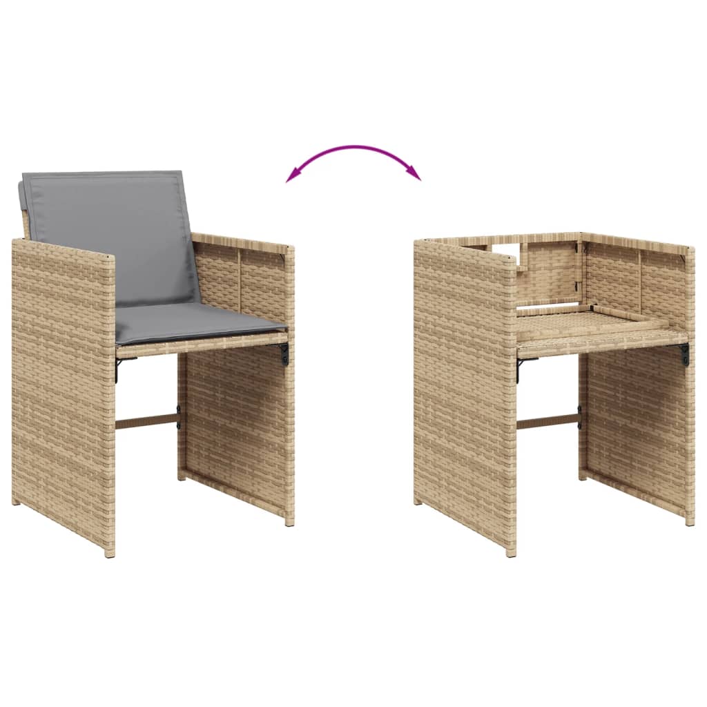 17-delige Tuinset met kussens poly rattan gemengd beige is nu te koop bij PeponiXL, paradijselijk wonen!