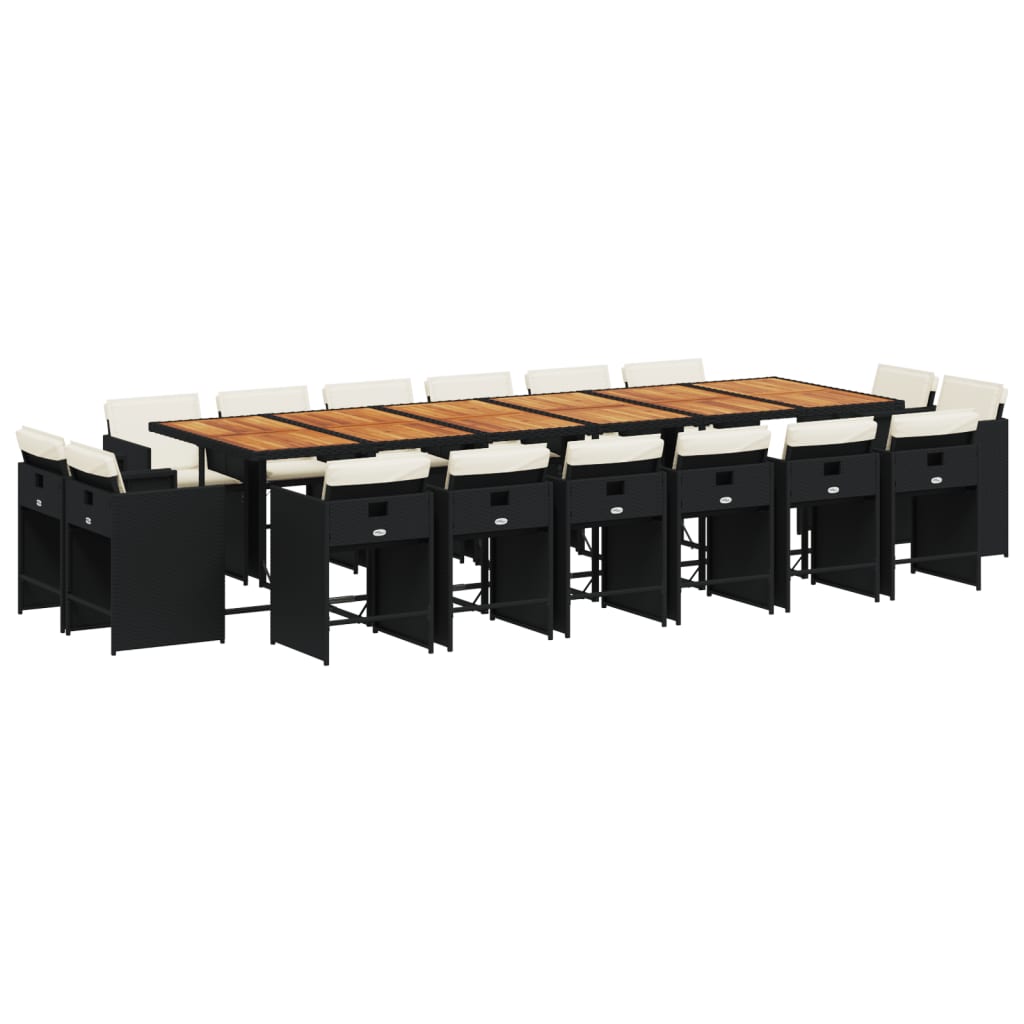 17-delige Tuinset met kussens poly rattan zwart is nu te koop bij PeponiXL, paradijselijk wonen!