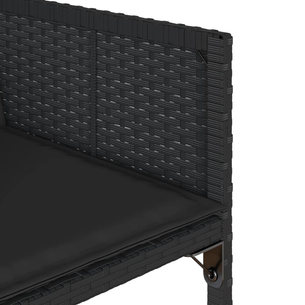 5-delige Tuinset met kussens poly rattan zwart is nu te koop bij PeponiXL, paradijselijk wonen!