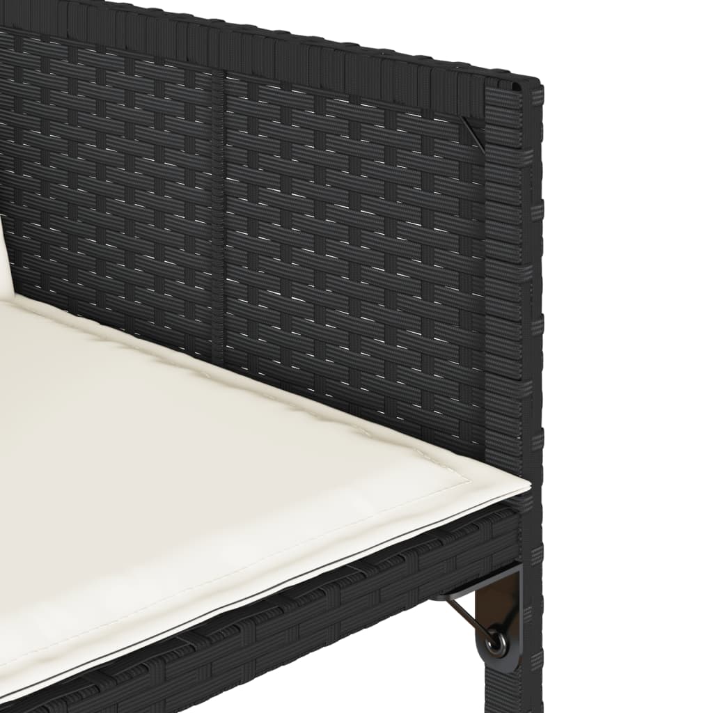 5-delige Tuinset met kussens poly rattan zwart is nu te koop bij PeponiXL, paradijselijk wonen!