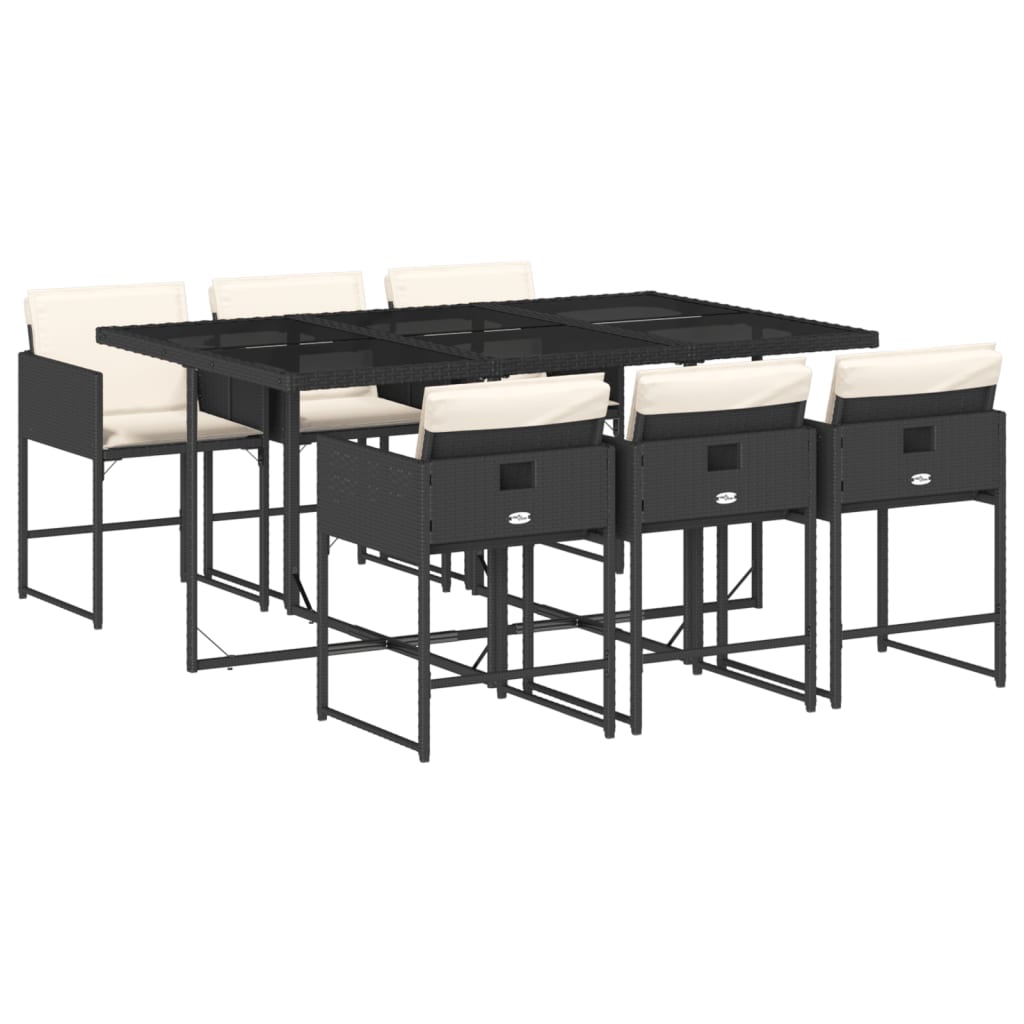 7-delige Tuinset met kussens poly rattan zwart is nu te koop bij PeponiXL, paradijselijk wonen!
