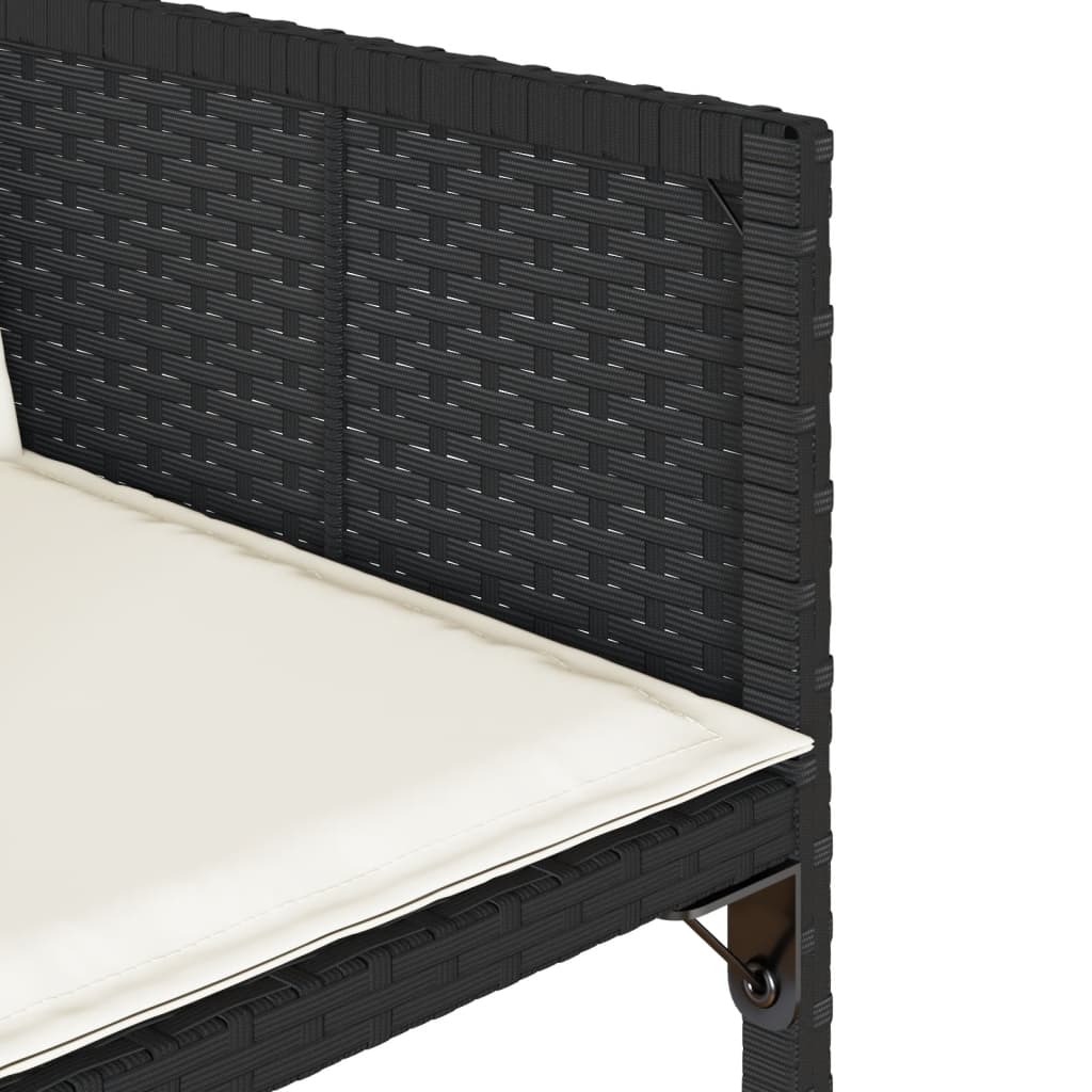 7-delige Tuinset met kussens poly rattan zwart is nu te koop bij PeponiXL, paradijselijk wonen!