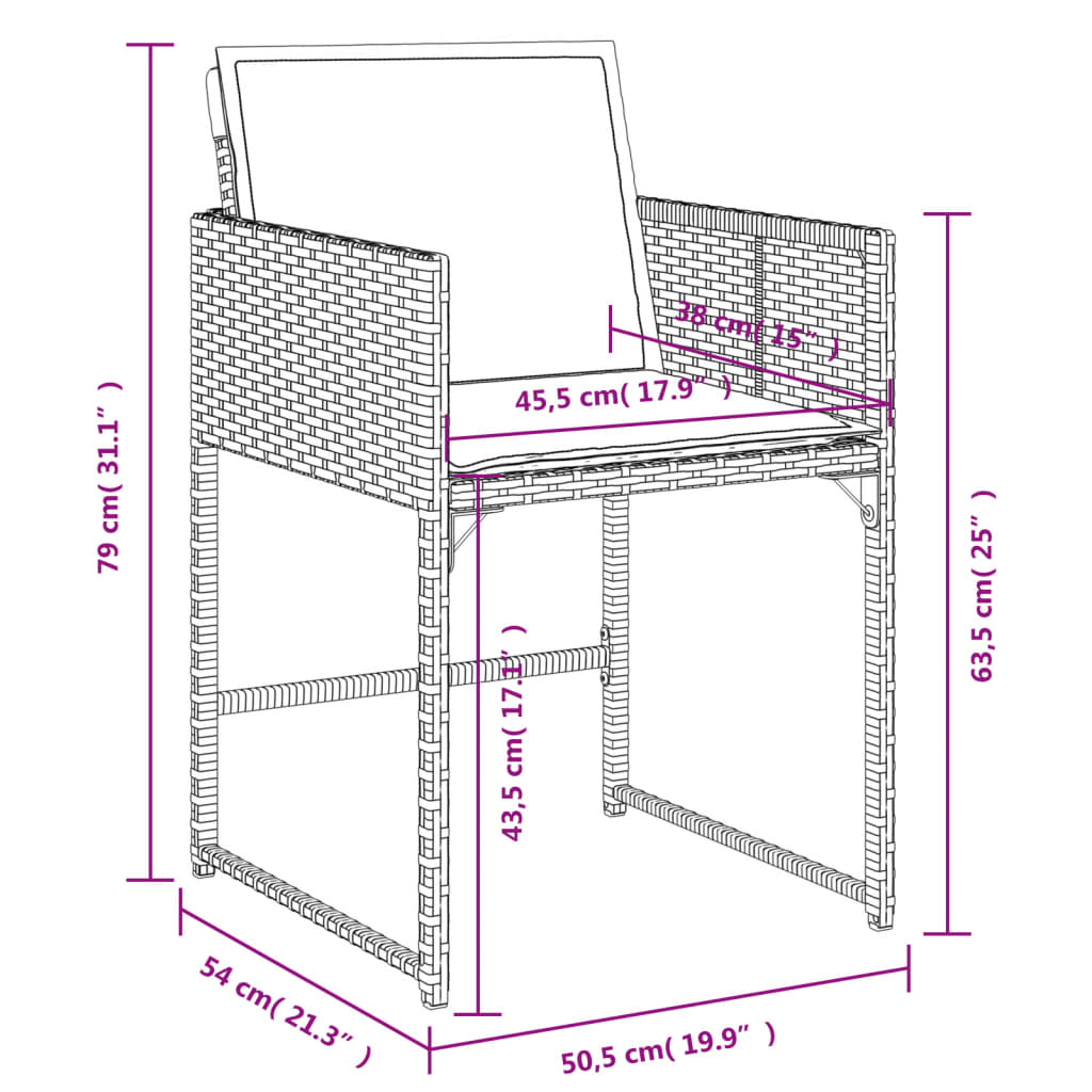 7-delige Tuinset met kussens poly rattan zwart is nu te koop bij PeponiXL, paradijselijk wonen!
