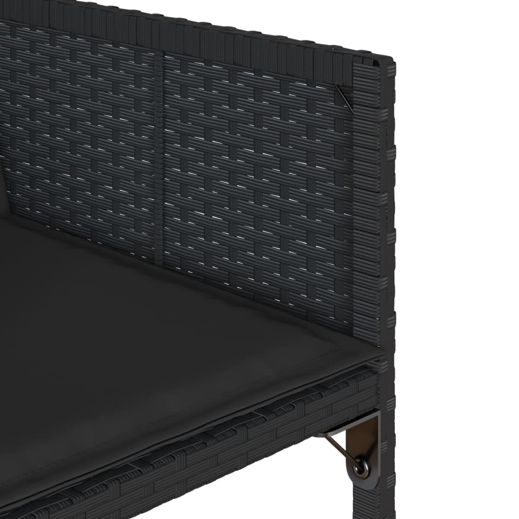 11-delige Tuinset met kussens poly rattan zwart is nu te koop bij PeponiXL, paradijselijk wonen!