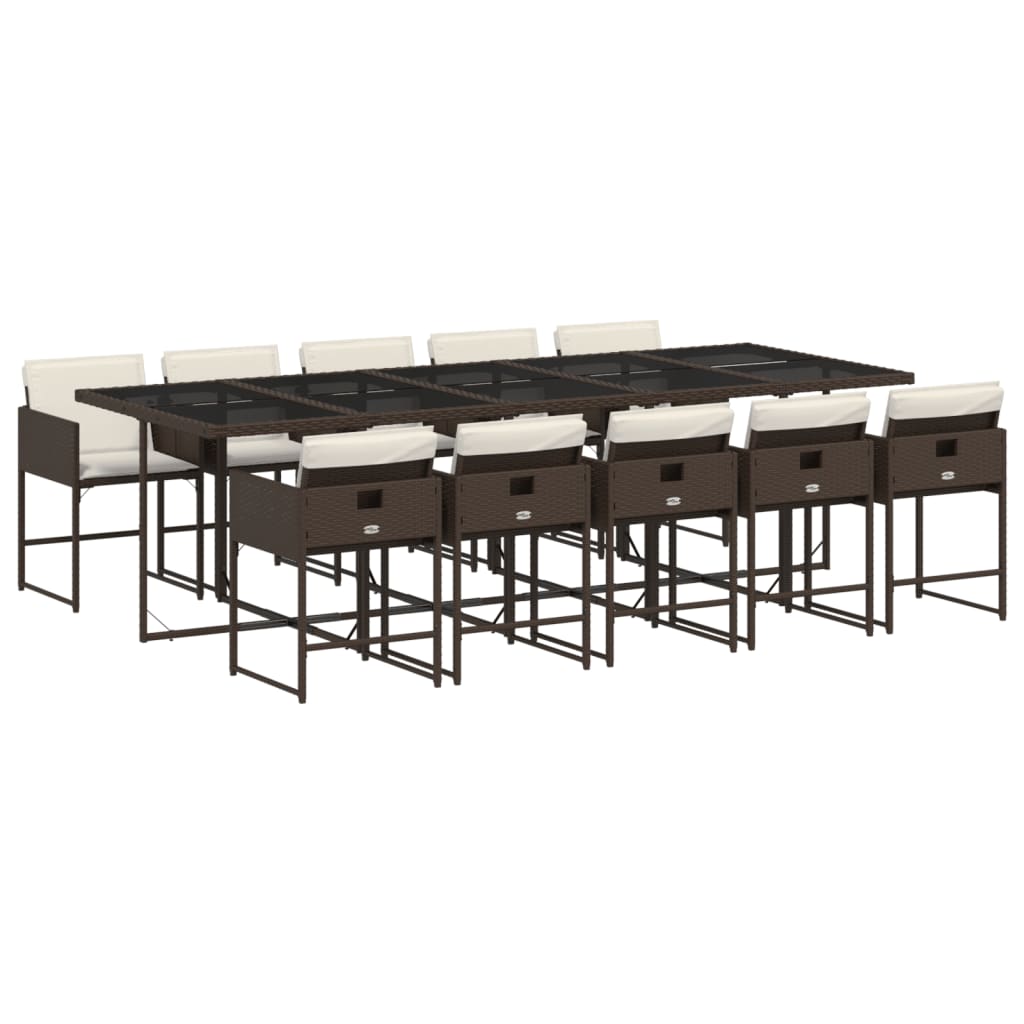 11-delige Tuinset met kussens poly rattan bruin is nu te koop bij PeponiXL, paradijselijk wonen!
