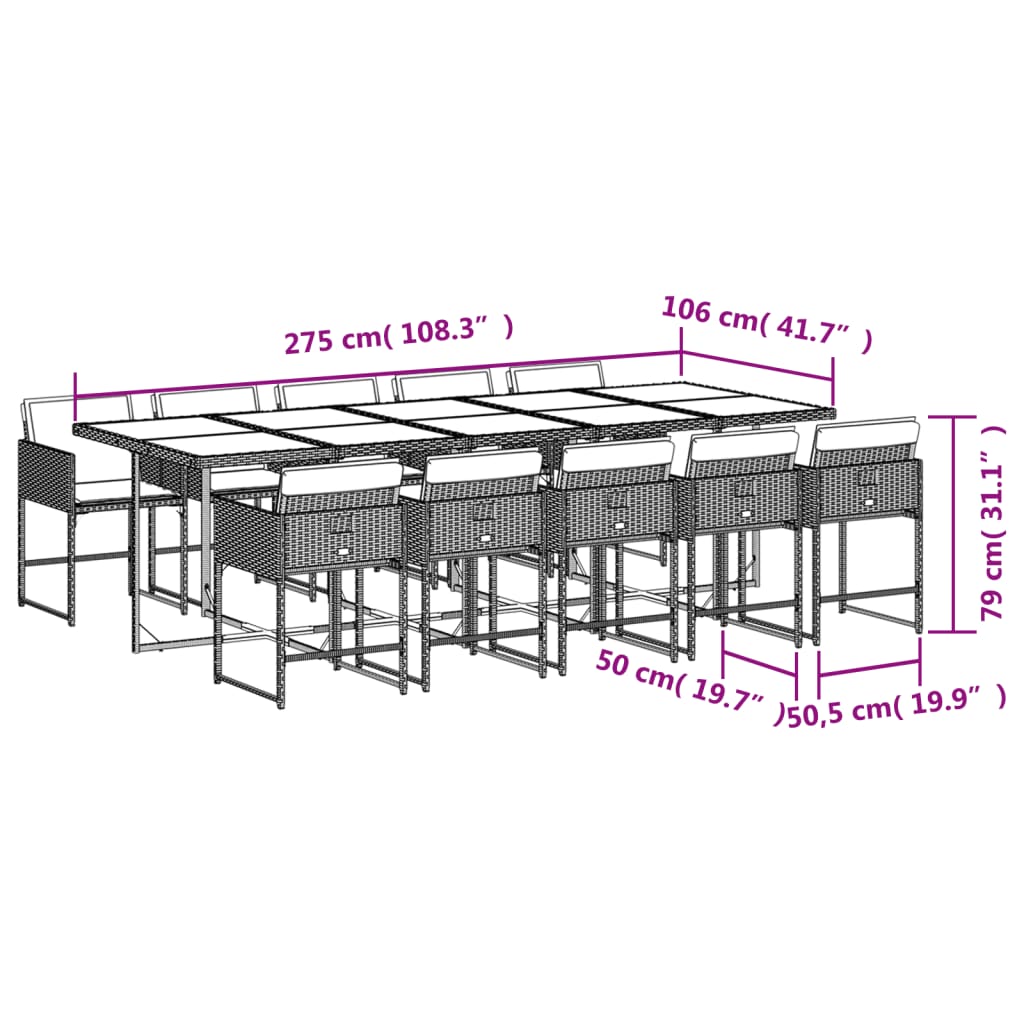 11-delige Tuinset met kussens poly rattan bruin is nu te koop bij PeponiXL, paradijselijk wonen!