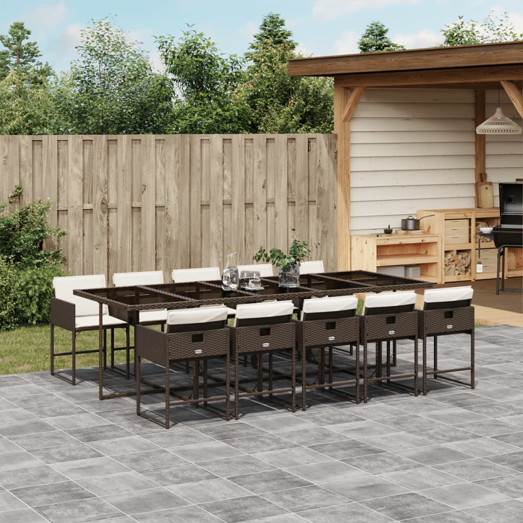 11-delige Tuinset met kussens poly rattan bruin is nu te koop bij PeponiXL, paradijselijk wonen!