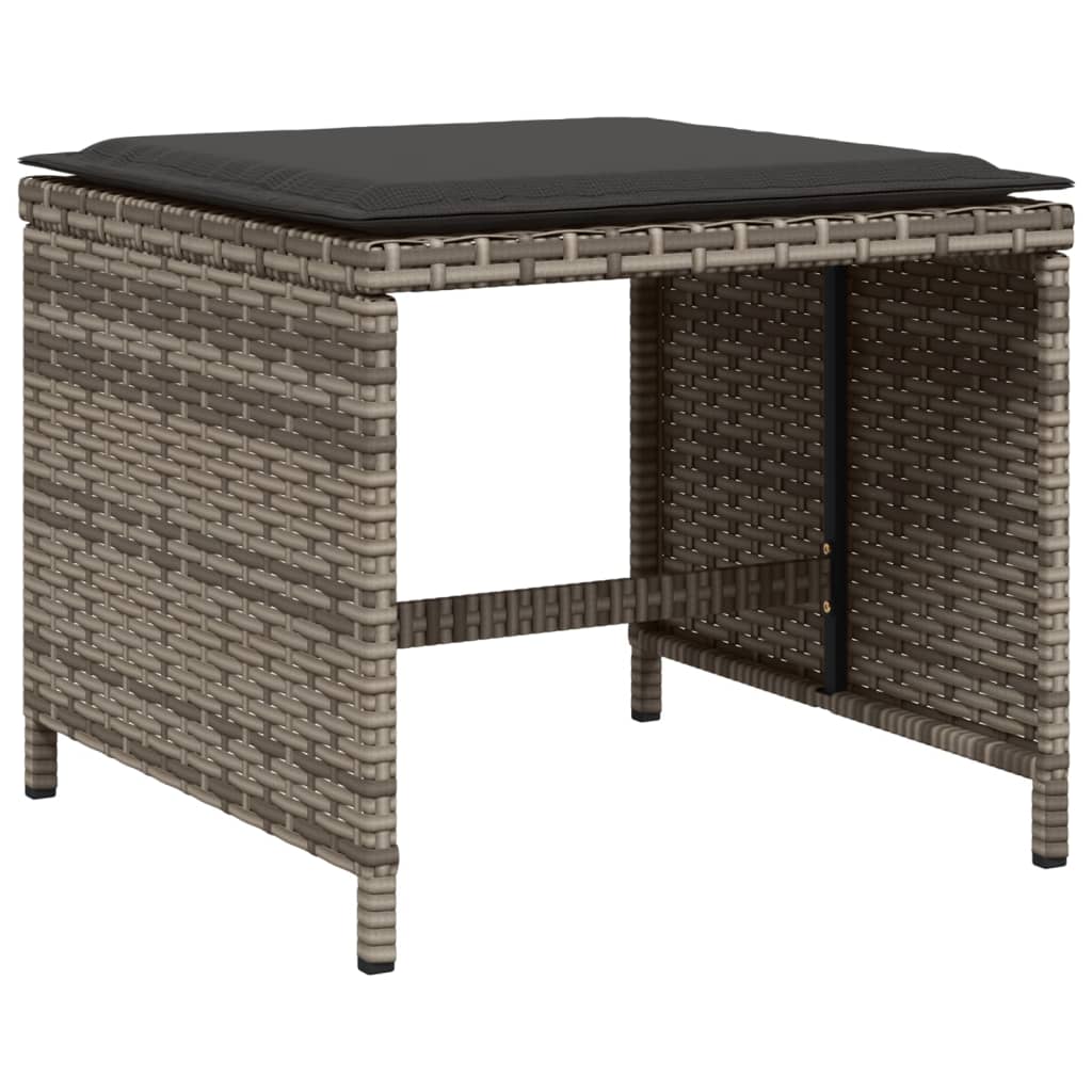 9-delige Tuinset met kussens poly rattan grijs is nu te koop bij PeponiXL, paradijselijk wonen!
