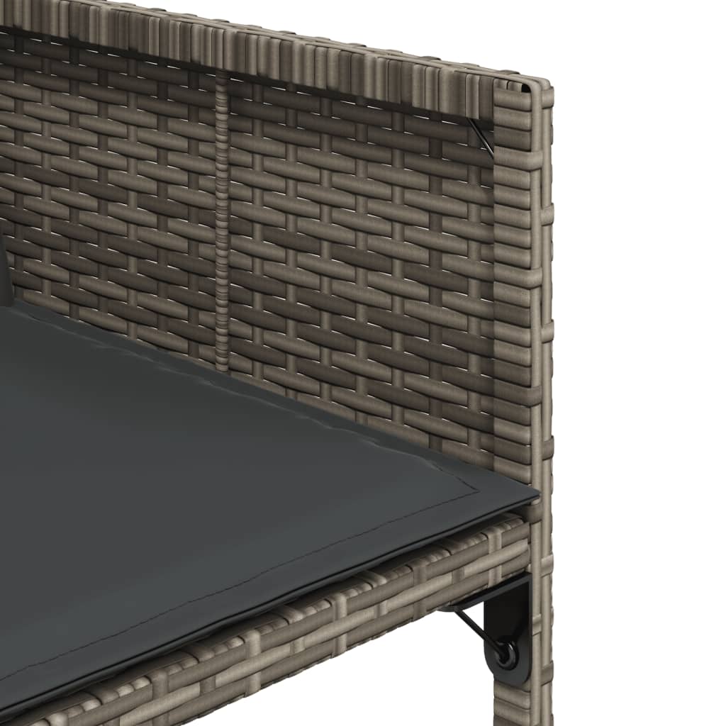 9-delige Tuinset met kussens poly rattan grijs is nu te koop bij PeponiXL, paradijselijk wonen!