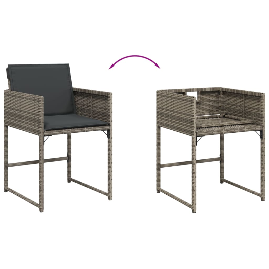 9-delige Tuinset met kussens poly rattan grijs is nu te koop bij PeponiXL, paradijselijk wonen!