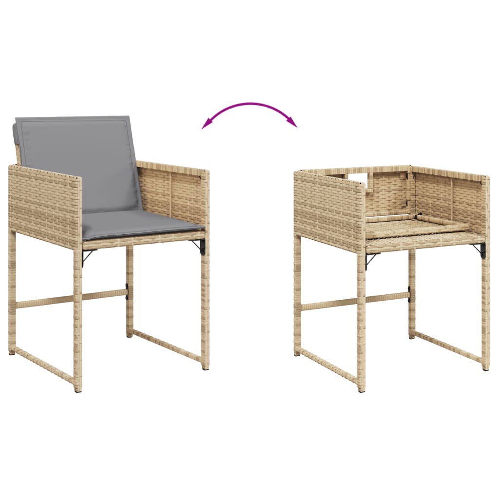 9-delige Tuinset met kussens poly rattan gemengd beige is nu te koop bij PeponiXL, paradijselijk wonen!