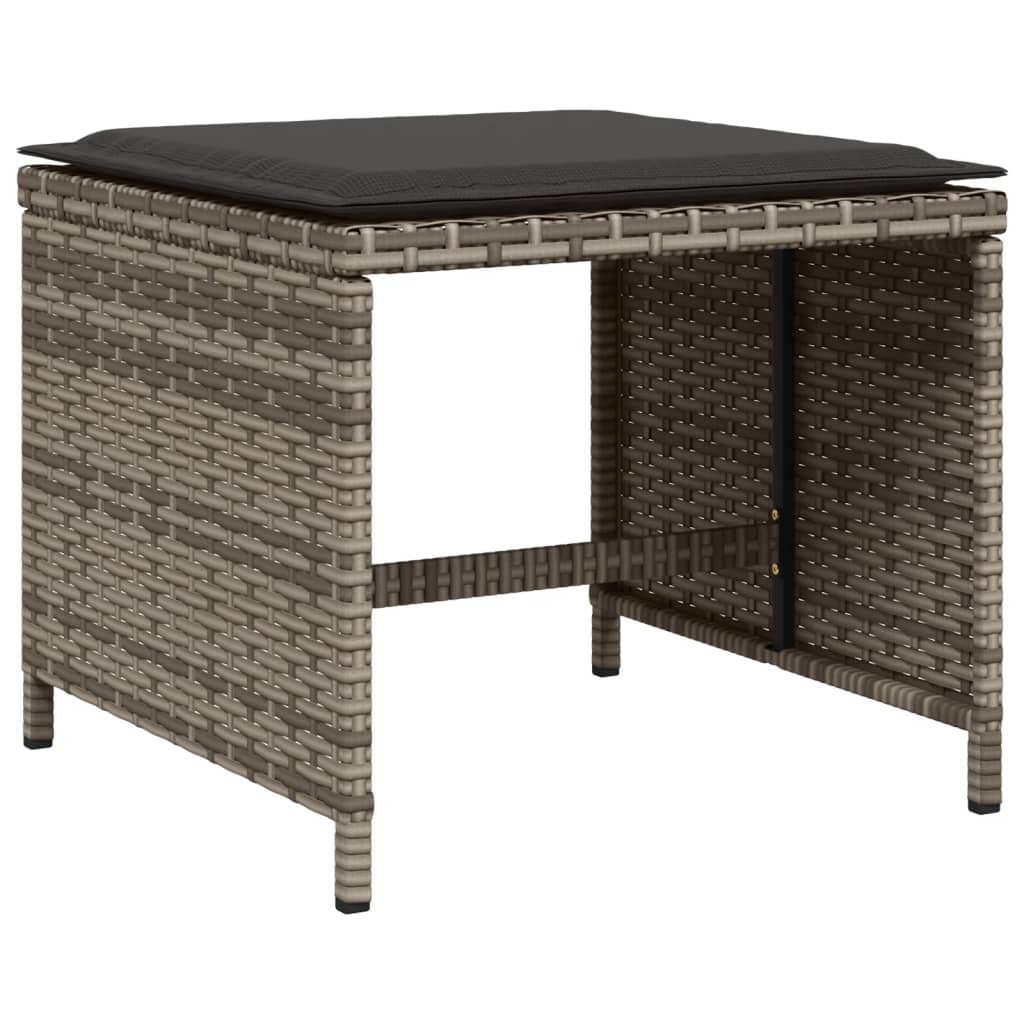 11-delige Tuinset met kussens poly rattan grijs is nu te koop bij PeponiXL, paradijselijk wonen!