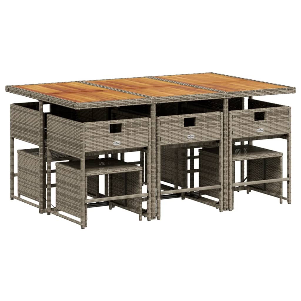11-delige Tuinset met kussens poly rattan grijs is nu te koop bij PeponiXL, paradijselijk wonen!