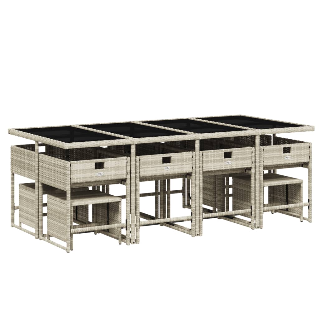 13-delige Tuinset met kussens poly rattan lichtgrijs is nu te koop bij PeponiXL, paradijselijk wonen!
