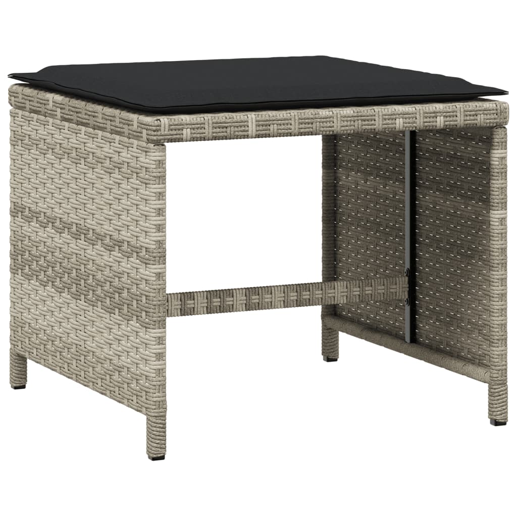 13-delige Tuinset met kussens poly rattan lichtgrijs is nu te koop bij PeponiXL, paradijselijk wonen!