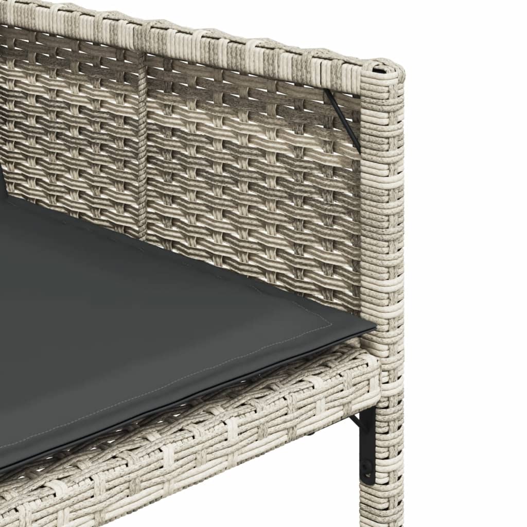 13-delige Tuinset met kussens poly rattan lichtgrijs is nu te koop bij PeponiXL, paradijselijk wonen!