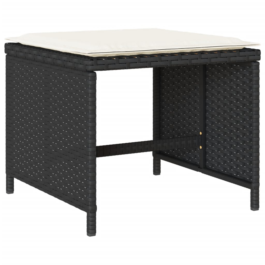 15-delige Tuinset met kussens poly rattan zwart is nu te koop bij PeponiXL, paradijselijk wonen!