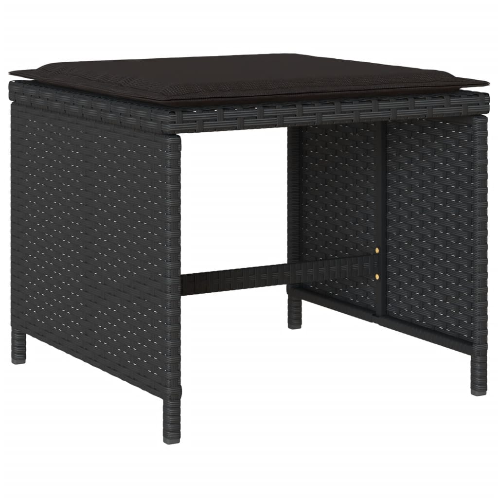 15-delige Tuinset met kussens poly rattan zwart is nu te koop bij PeponiXL, paradijselijk wonen!