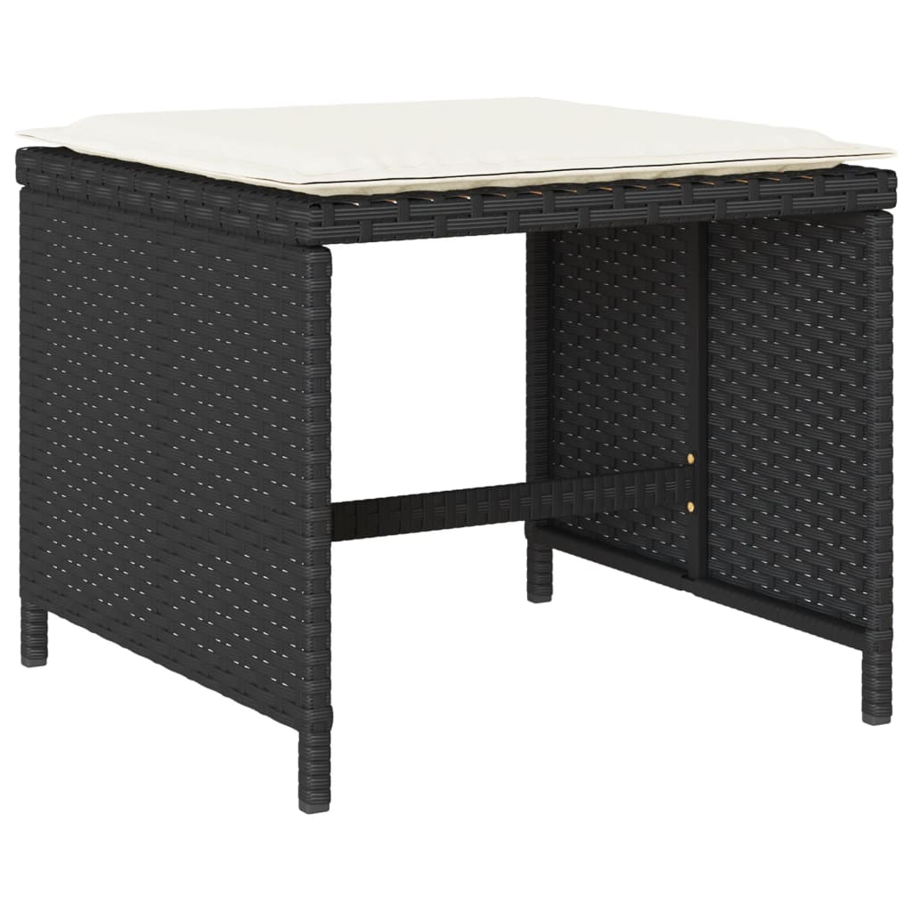 15-delige Tuinset met kussens poly rattan zwart is nu te koop bij PeponiXL, paradijselijk wonen!