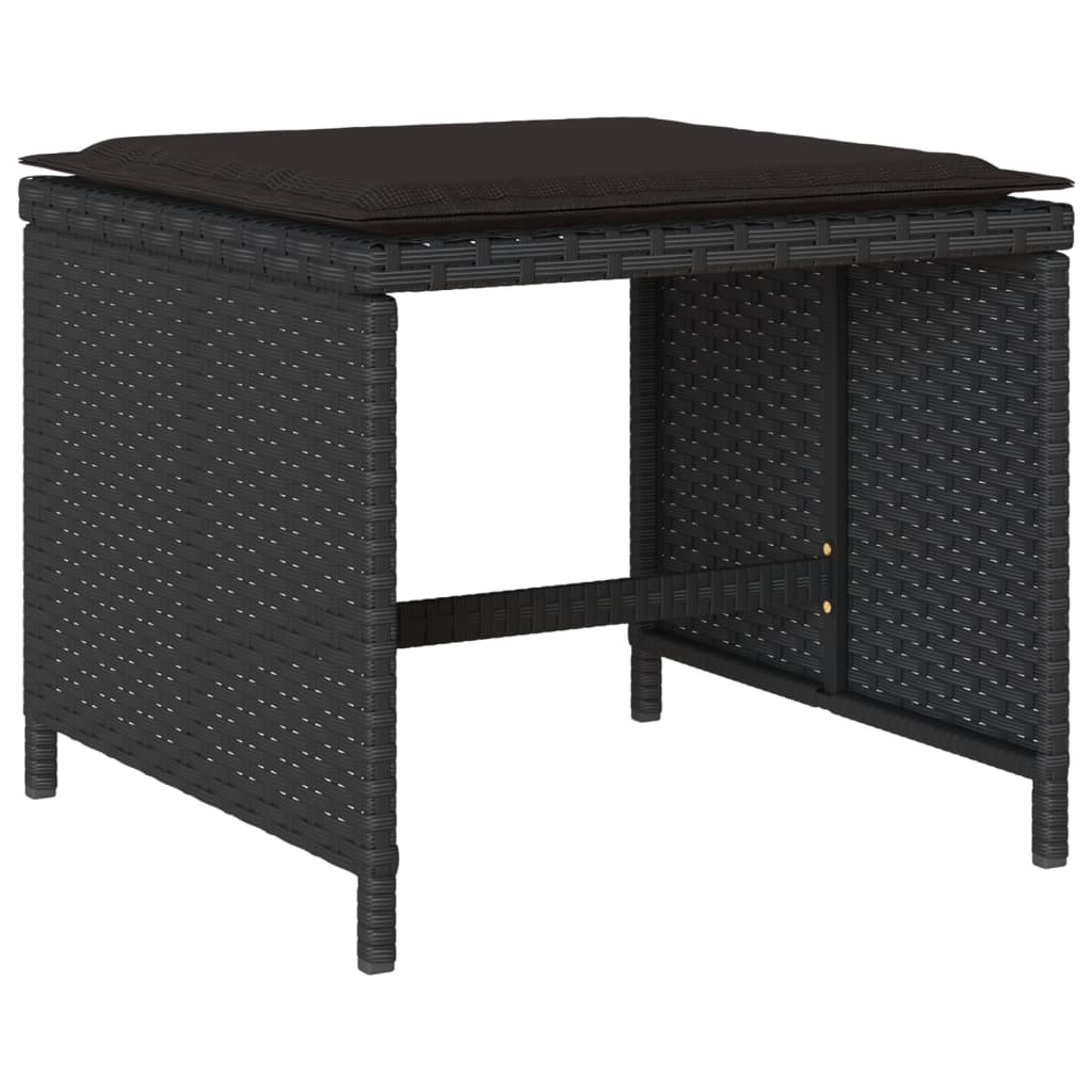 17-delige Tuinset met kussens poly rattan zwart is nu te koop bij PeponiXL, paradijselijk wonen!